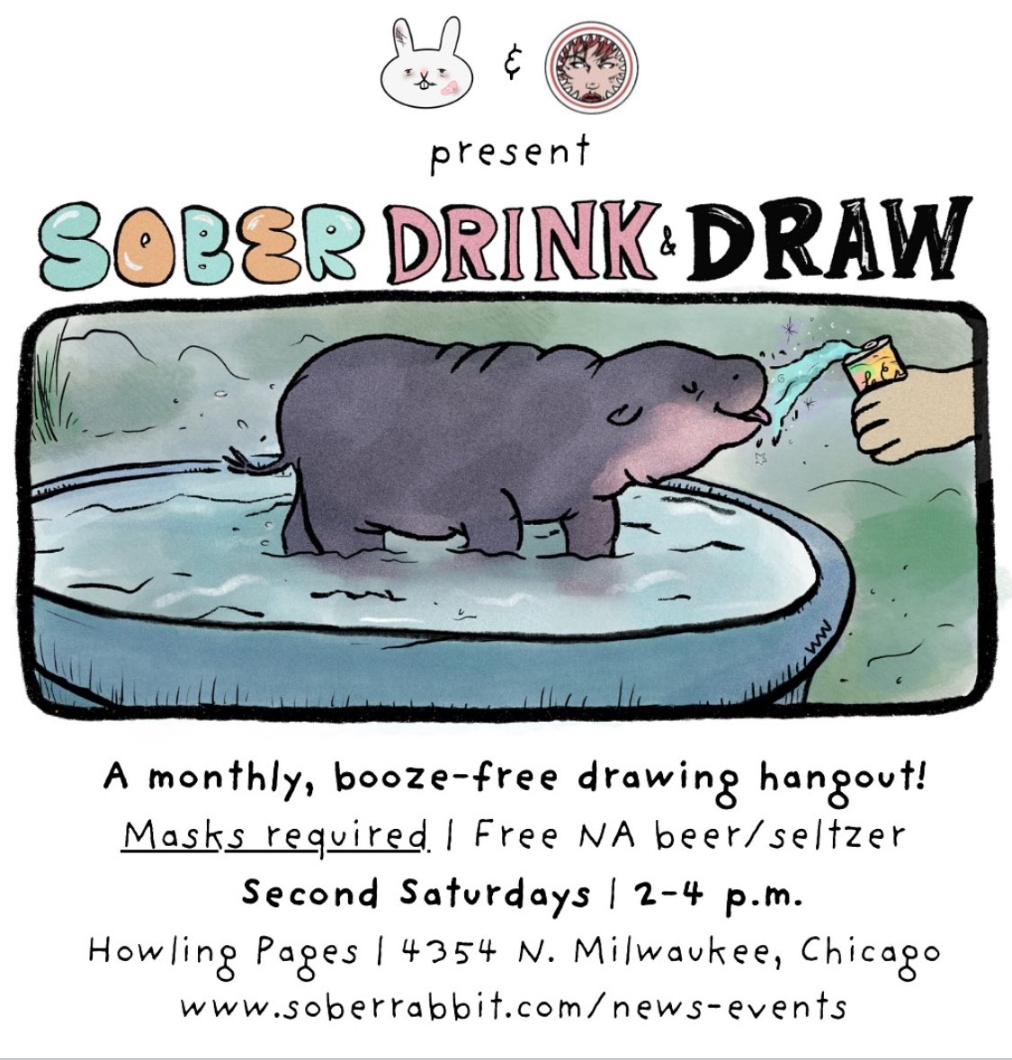 soberrabbit's tweet photo. Today at @HowlingPagesChi! Wholesome-ish! Free! Fun! 🐰✨ https://t.co/BazR7xYhHA