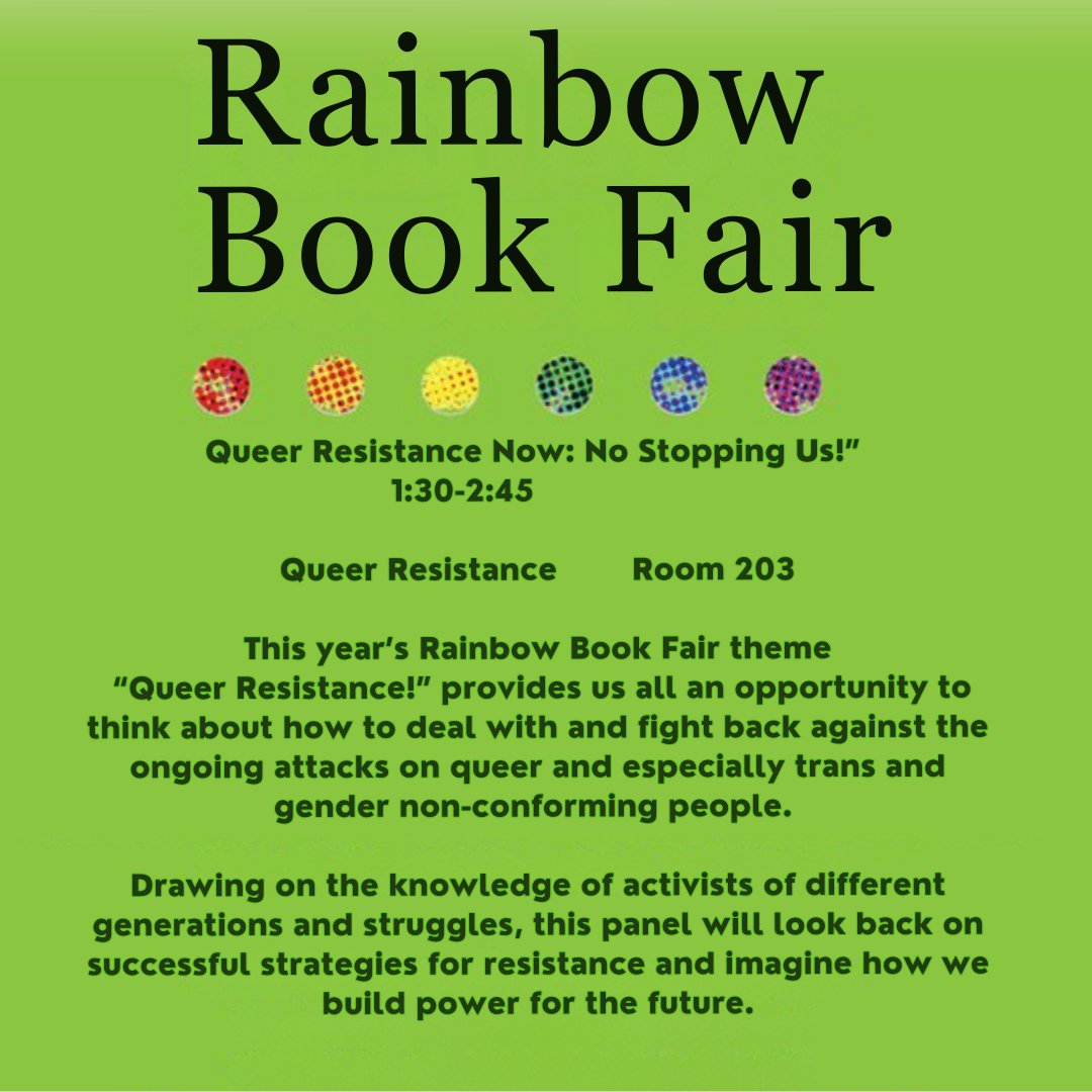 TODAY @ 1:30 PM QUEER RESISTANCE Panel