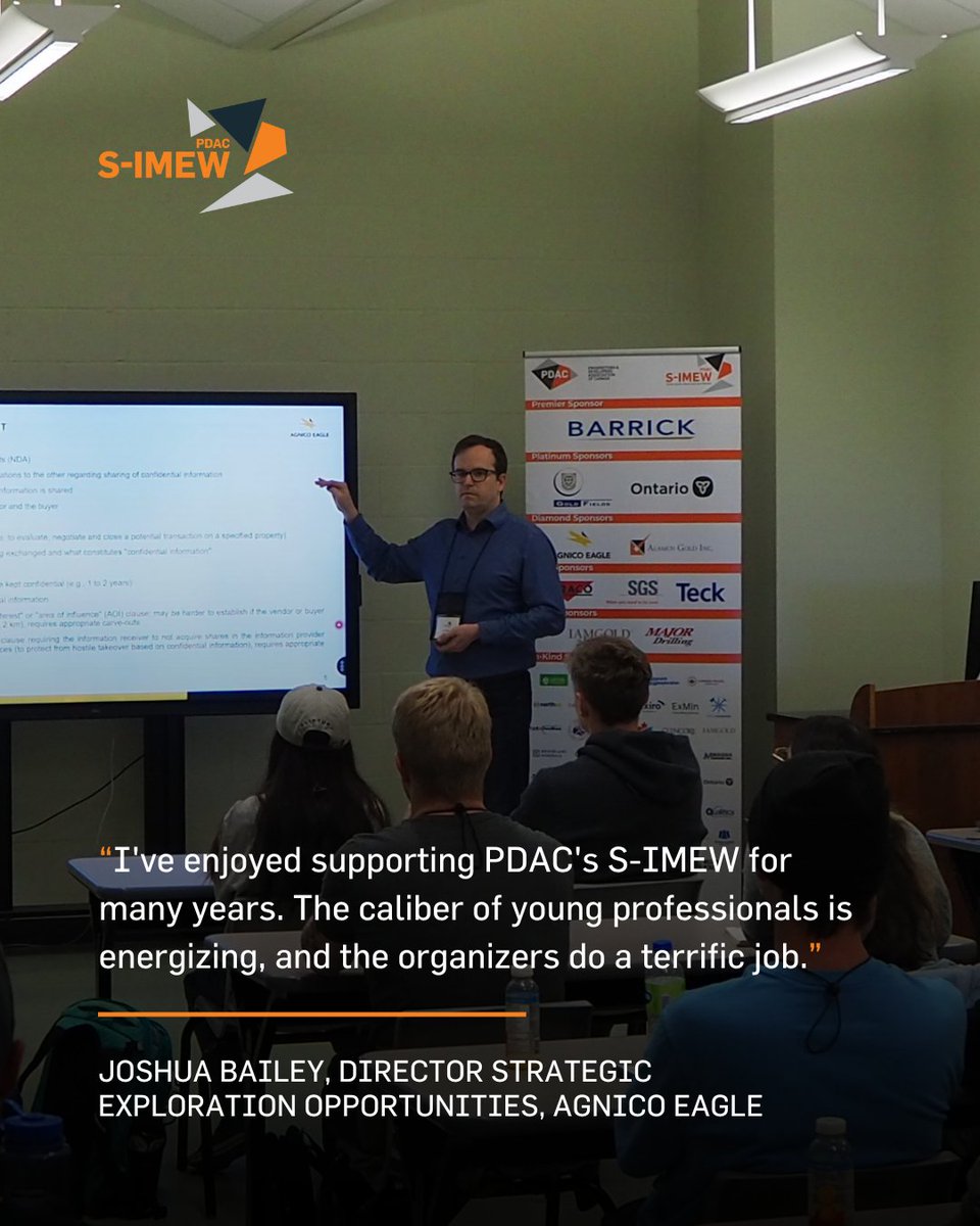 There’s something special about what Joshua Bailey found in volunteering at S-IMEW — a chance to give back and educate passionate youth.

Take a look at the full S-IMEW 2025 itinerary — shaped by a community of dedicated presenters, like Joshua: pdac.ca/students/s-ime…