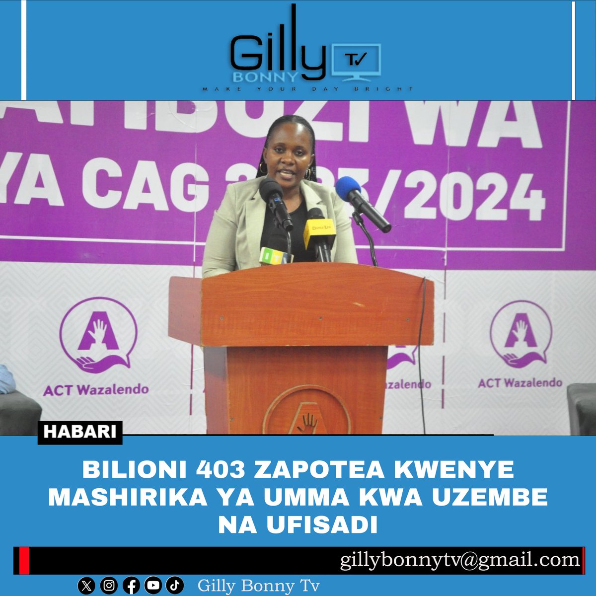 Gilly Bonny Tv (@gillybonnytv) on Twitter photo Waziri Kivuli wa Fedha kutoka <a href="/ACTwazalendo/">ACTWazalendo</a> , Kiza Mayeye, ametoa tamko kali dhidi ya kile alichokiita âmfumo wa kihujuma na wa kizembe unaoendeshwa na serikali ya CCMâ katika mashirika ya umma, baada ya ripoti ya Mdhibiti na Mkaguzi Mkuu wa Hesabu za Serikali (CAG) kwa mwaka wa Waziri Kivuli wa Fedha kutoka <a href="/ACTwazalendo/">ACTWazalendo</a> , Kiza Mayeye, ametoa tamko kali dhidi ya kile alichokiita âmfumo wa kihujuma na wa kizembe unaoendeshwa na serikali ya CCMâ katika mashirika ya umma, baada ya ripoti ya Mdhibiti na Mkaguzi Mkuu wa Hesabu za Serikali (CAG) kwa mwaka wa