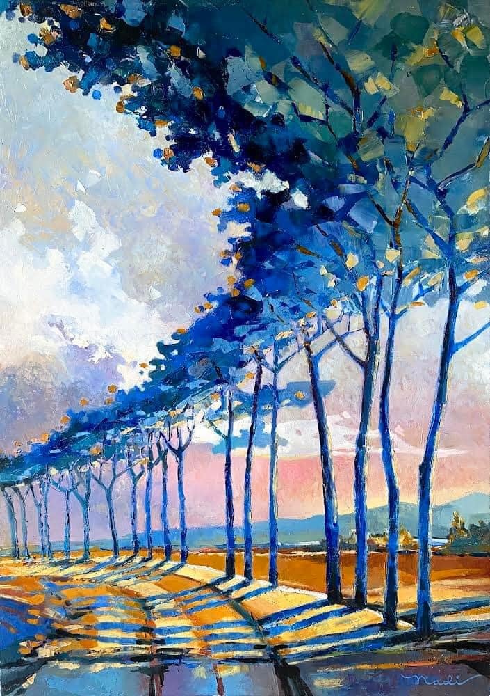Nadia Lysakowska Contemporary Ukrainian ,settled in Italy
“II viale delle ombre” 2018
Oil on canvas,