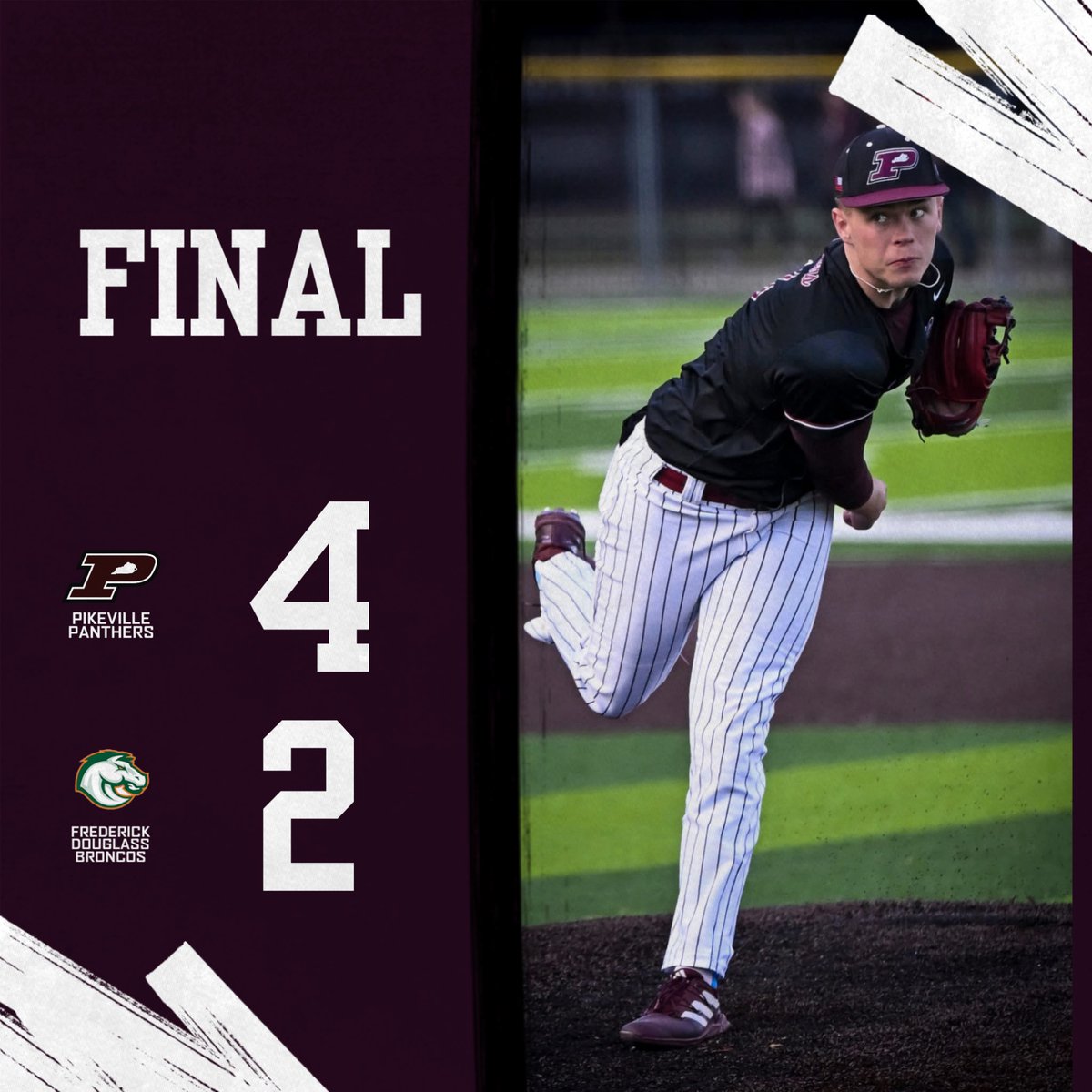 𝓐𝓵𝓵 𝓣𝓱𝓲𝓼 𝓟𝓸𝓵𝓸 𝓸𝓷..

Pikeville 4 Frederick Douglass 2 Final from Lexington in the Fayette County Invitational. The Panthers take down the 6A Broncos behind a CG gem from Isaac Duty to improve to 14-11. PHS will play Woodford County next. 

#HailPikeville 🐾