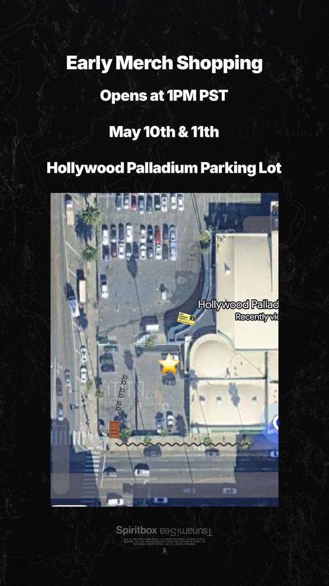 Early Merch Shopping at the Hollywood Palladium parking lot. See you soon.