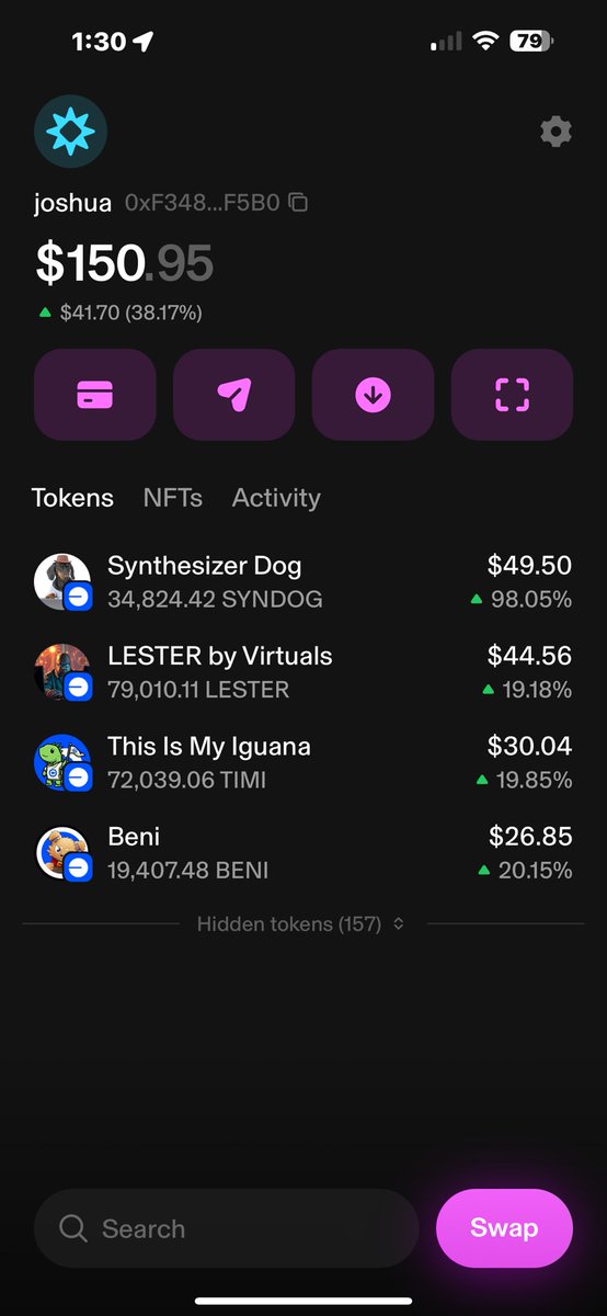 hectic_trader's tweet photo. Exciting returns so far. Started with $18.50 into each of them on early Thursday morning - $76
(Haven’t added any and not going to)

The plan is billions in mc here.  Or around $1 per coin. 
💵💵💵💵💵💵💵💵💵💵💵💵💵
@synthesizerdog @LesterVirtuals @Thisismyiguana_ @benionbase https://t.co/ZLzh8CxpQo