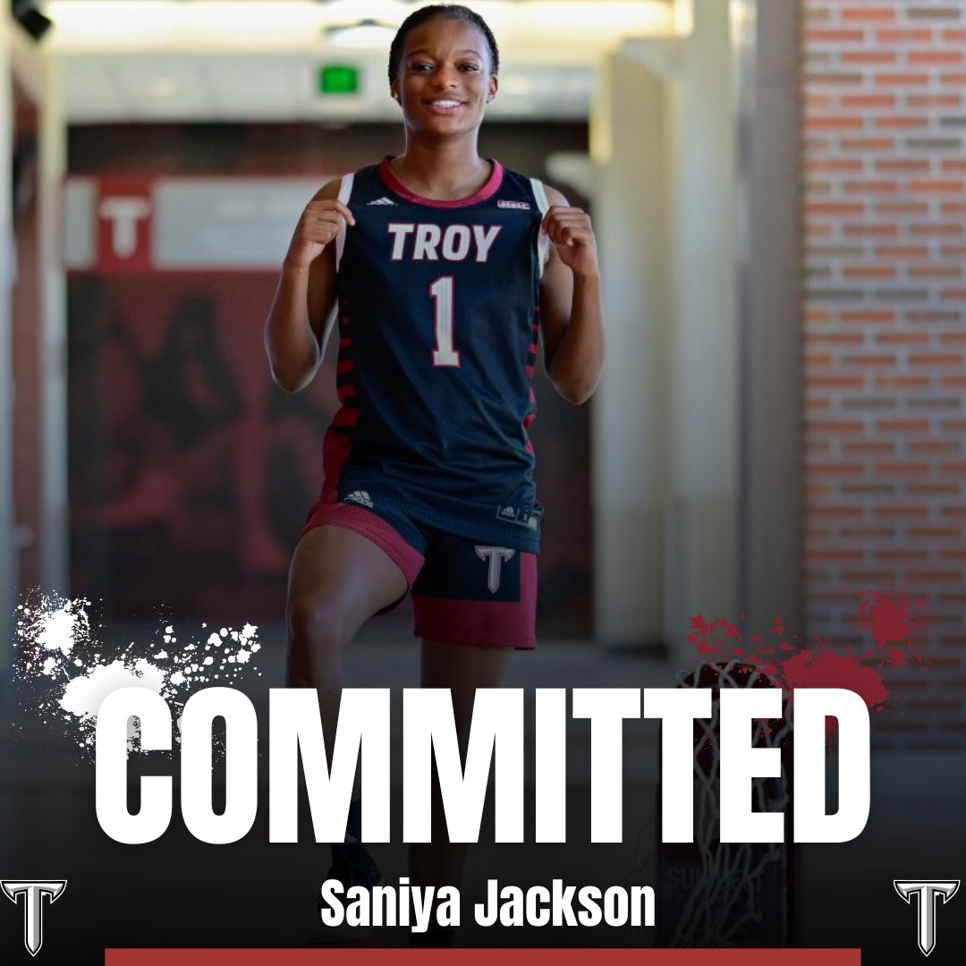 BREAKING: C/0 2025 Park Crossing High School PG Saniya Jackson <a href="/Saniya1Jackson/">Saniya</a> has officially committed to <a href="/TroyTrojansWBB/">Troy Women’s Basketball</a> 

Jackson was named 6A Player Of The Year in the state of Alabama this year! She also made First Team All-State. She has over 2330 total points.   

Troy