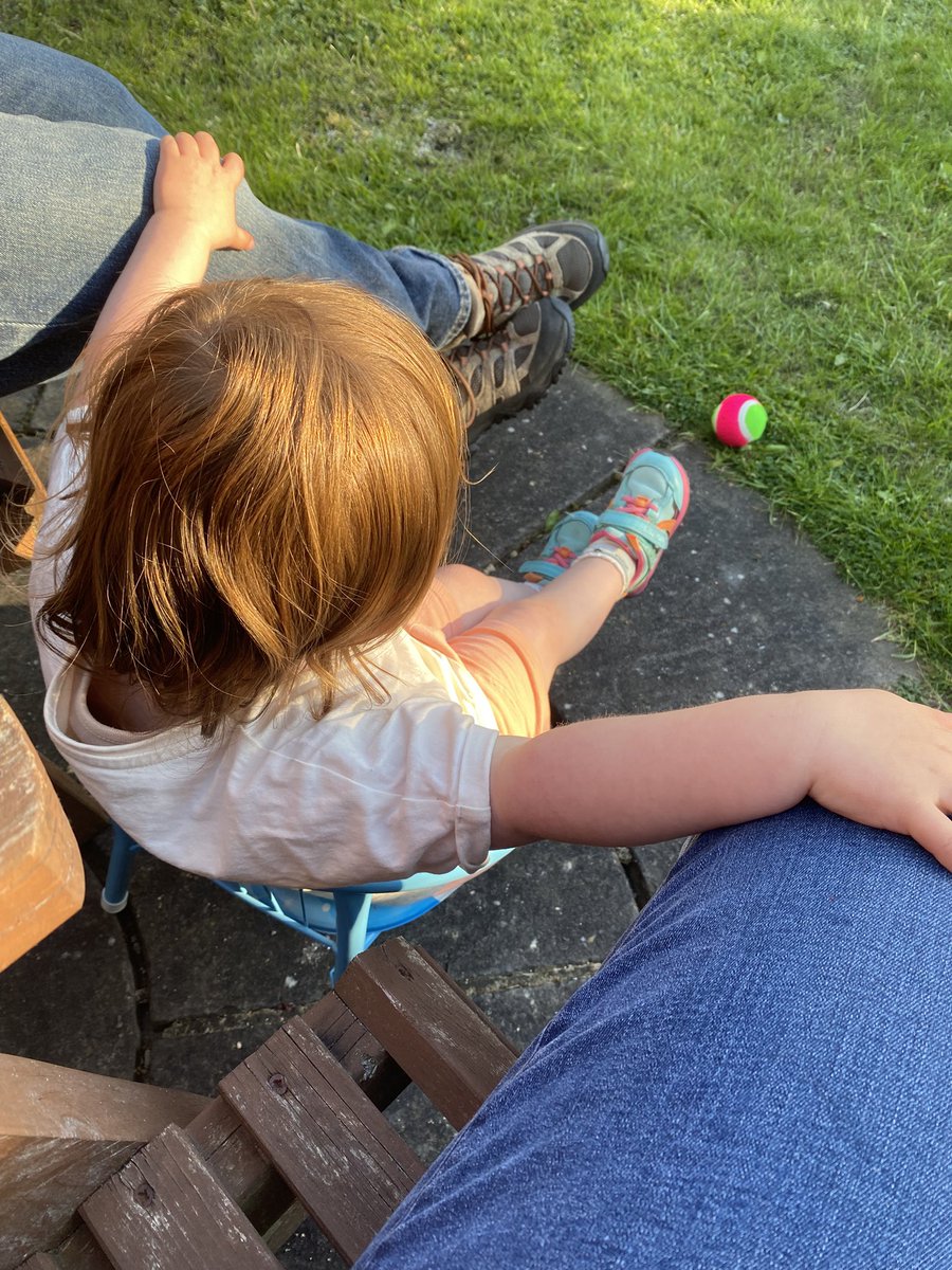 KarenM85's tweet image. Just finished the bbq. My 2.5 year old pulls up her chair to sit down, places her hands on my leg and her dad’s leg and procliams “That was a lovely day” 🥹 I’ll try to remember this when she is having a tantrum 😆 #StudentOT