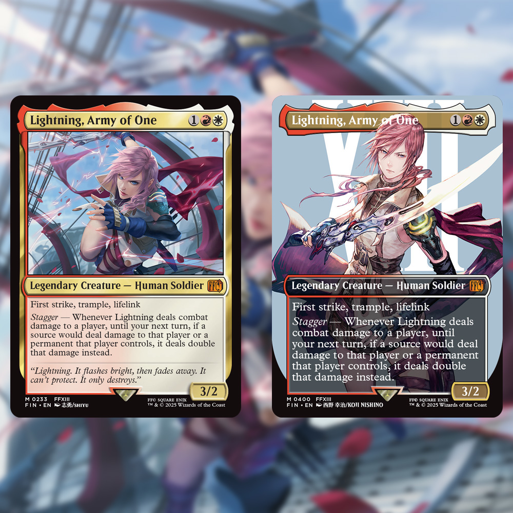 Lightning is a force to be reckoned with, especially once the stagger gauge  is full! #MTGxFINALFANTASY #FF13