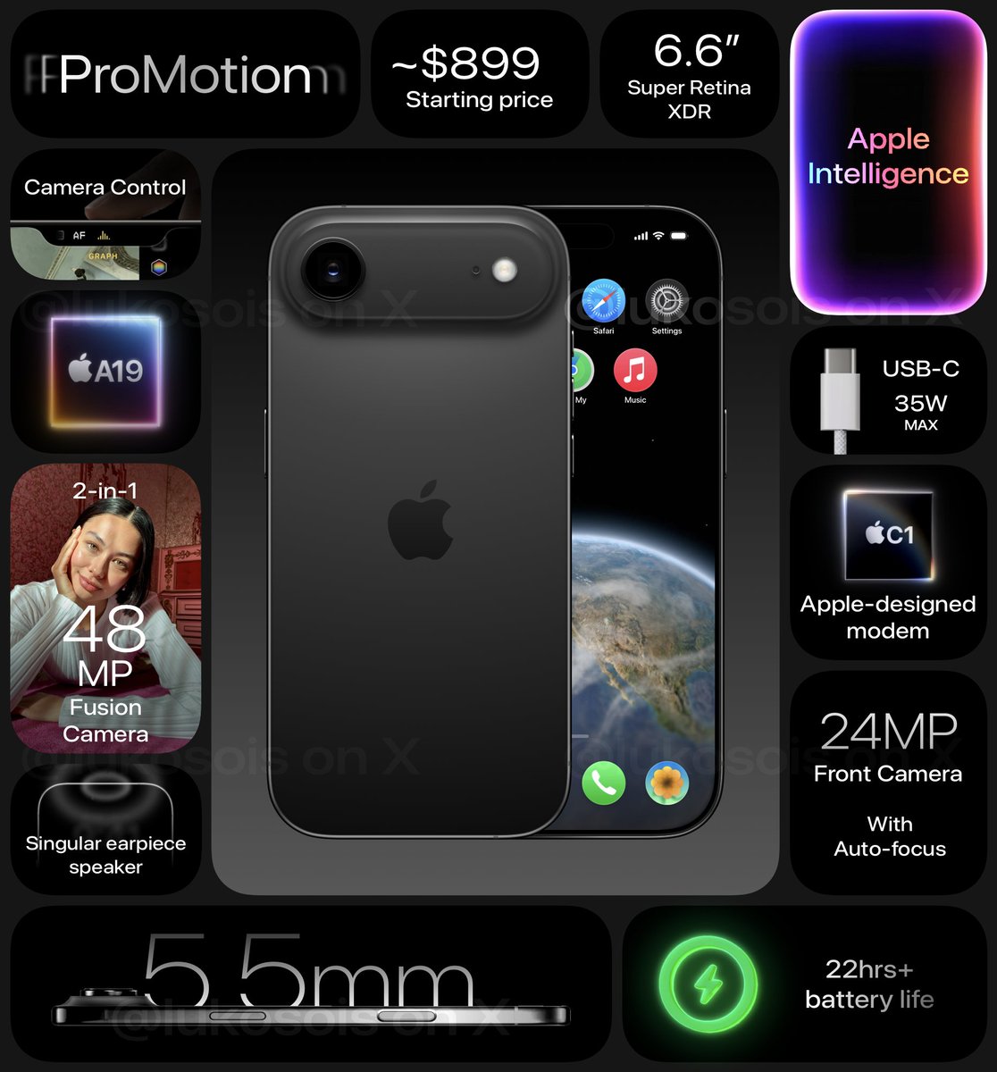 iPhone 17 Air Bento concept.