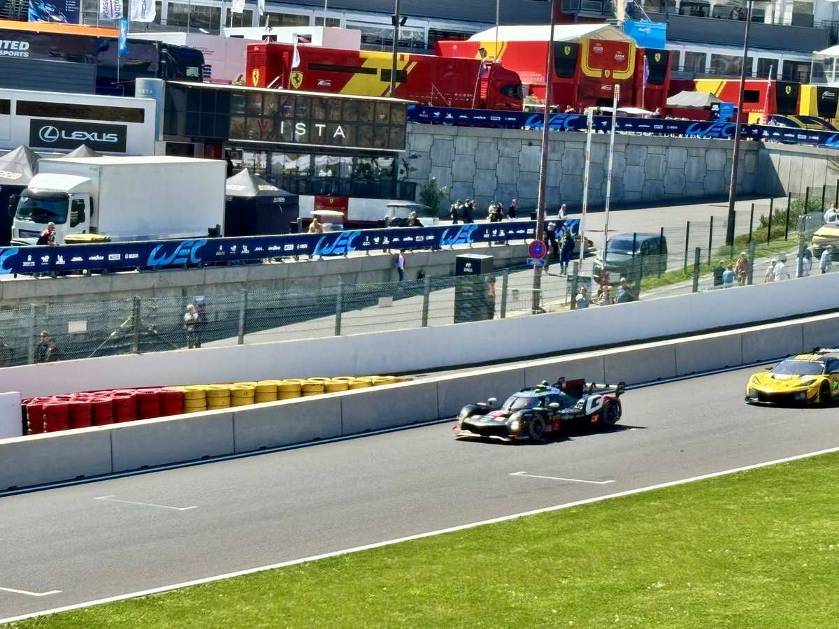 smile_roco's tweet photo. 今日はいろんなところから観戦しています😎🏎️🏎️🏁🇧🇪 #wec #Spa6h #Toyota https://t.co/riWQi8DkQG