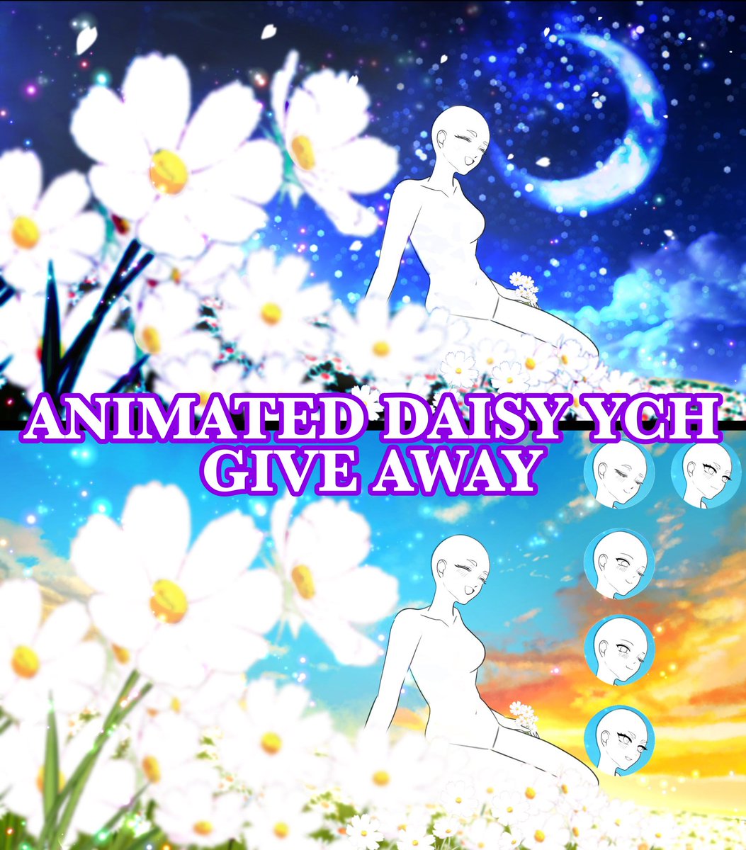 Noemi Lan✨Animation & Assets (@noemi_lan459) on Twitter photo Animated Daisy YCH Raffle 😊🌼
I collab with my friend for this animated sample!
Rules:
✦ Follow me & my friend <a href="/thecoolertot/">Tot- Flower YCH open</a>
✦ Like + RT this post ✨
✦ Comment your model/character
⏳End on May 26th
Good luck 🍀 Animated Daisy YCH Raffle 😊🌼
I collab with my friend for this animated sample!
Rules:
✦ Follow me & my friend <a href="/thecoolertot/">Tot- Flower YCH open</a>
✦ Like + RT this post ✨
✦ Comment your model/character
⏳End on May 26th
Good luck 🍀