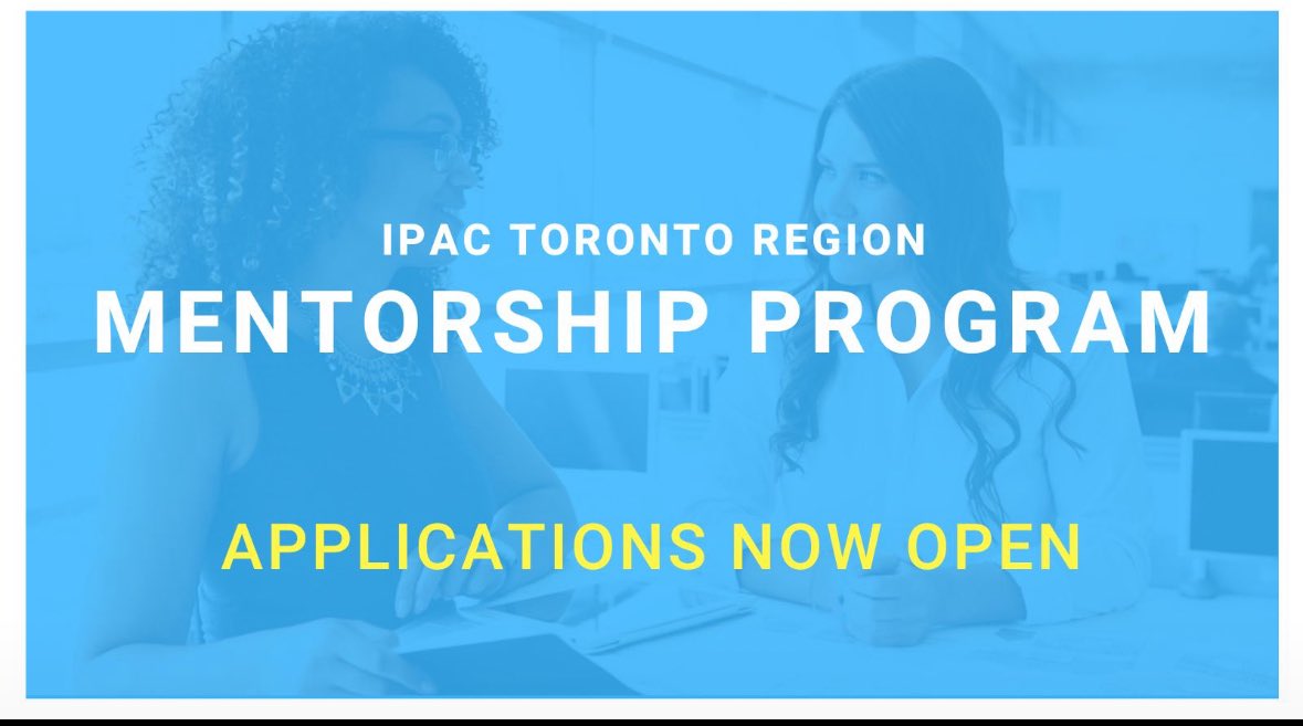 📣 Are you considering growth opportunities and would like to explore your next steps? Are you looking to obtain career insights and/or guidance to help you plan ahead? Apply to participate in IPAC Toronto's mentorship program! Deadline June 9, 2025.
ipac.ca/Toronto/Toront…