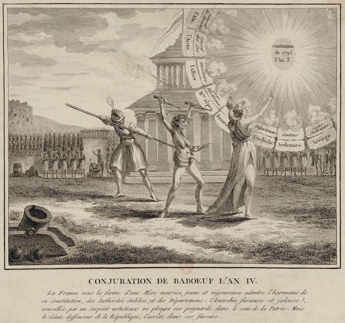 1792_1815's tweet image. 10 mai 1796 Arrestation des principaux chefs de la Conspiration des Égaux (#Babeuf, #Buonarrroti….) qui souhaitaient renverser le #Directoire et l’application de la #Constitution de 1793. 245 mandats d’arrestation sont établis ce jour-là, tous signés de la main de #Carnot.