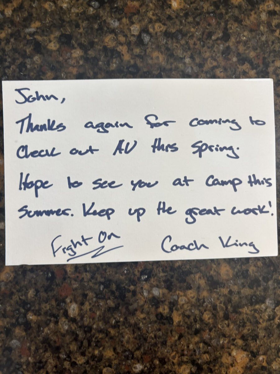 Thanks for the mail <a href="/CoachChaseKing/">Chase King</a>! I had a great time at the junior day learning more about <a href="/AugustanaFBall/">Jill Baker</a>!