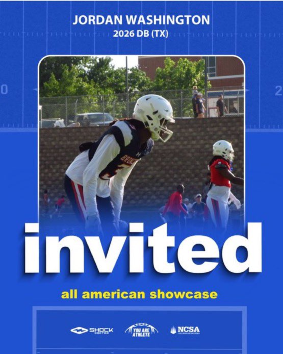 Blessed to be Invited🤝 
<a href="/youareathlete/">You Are Athlete</a> <a href="/ShockDoctor/">Shock Doctor</a> <a href="/RoadToHouston/">All-American Showcase</a> <a href="/CoachStuJohnson/">Stu Johnson</a> <a href="/Gage_J214/">Gage Jackson</a> <a href="/CoachTimBrooks/">Tim Brooks</a> <a href="/MBHSFootball/">MBHS Bronco Football</a>