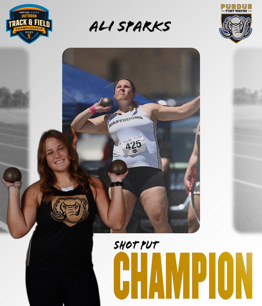 Ali Sparks takes the title of #HLTF shot put champion with a throw of 14.52 meters!

The Fort Wayne native won both shot put champion titles this season.

#FeelTheRumble #GoDons
