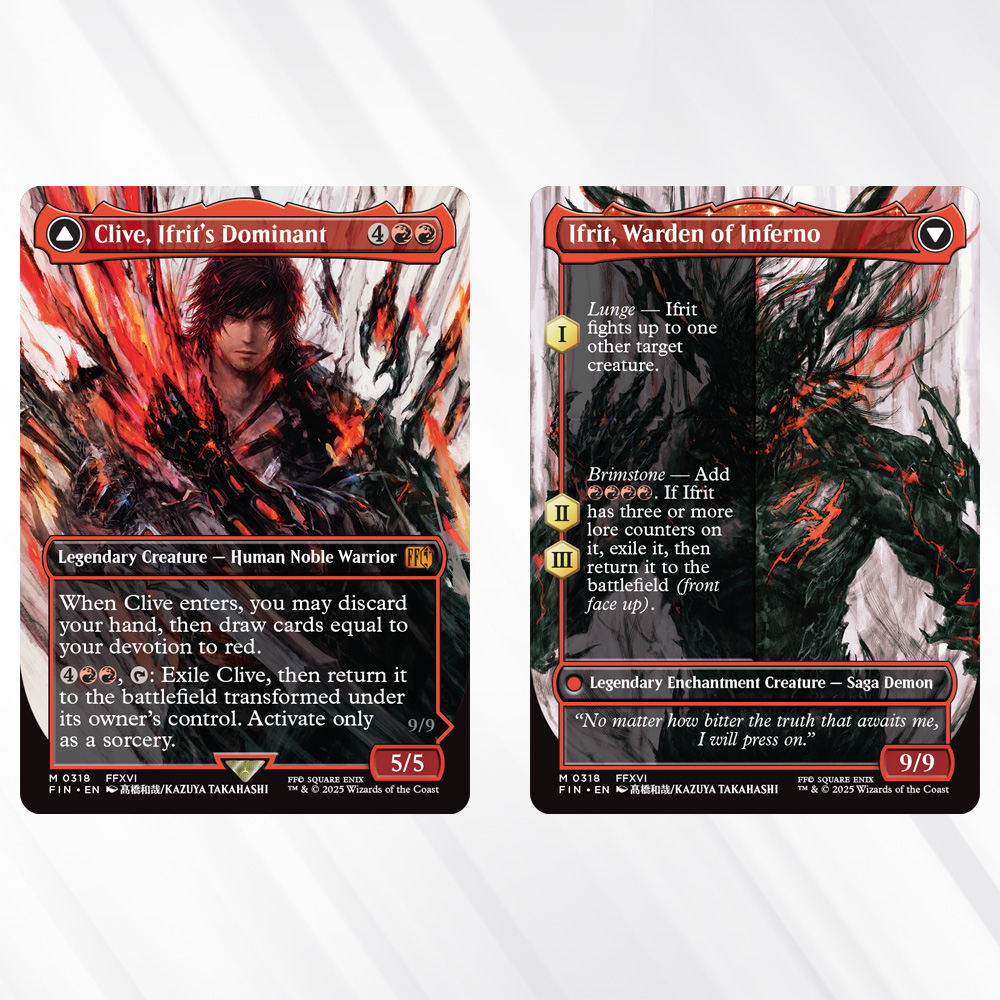 La nostra ultima carta Borderless di oggi è questa imponente illustrazione firmata dal character designer di FINAL FANTASY XVI, Kazuya Takahashi!