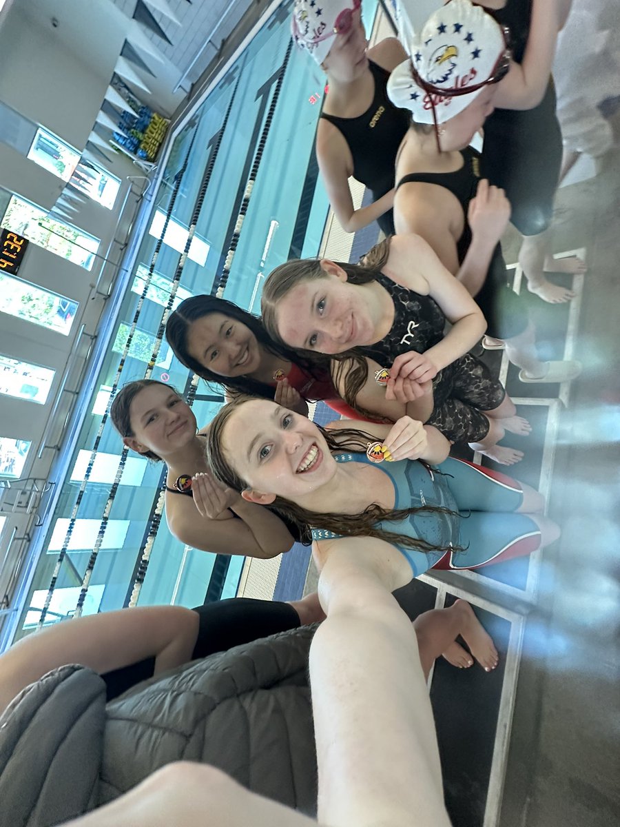 Our 400 freestyle relay of Jocelyn, Aidyn, Gayla, and Helena finished 5th! Our team finished 6th overall in Sunflower Leagues!