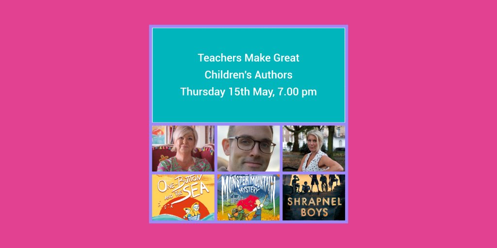Just Imagine (@imaginecentre) on Twitter photo Join <a href="/J_C_Pearson/">Jenny Pearson</a>, Martin Stewart and Sara Stanley as we discuss the topic: 'Teachers Make Great Children's Authors.' Online Thursday, 15th May at 7.00 pm vimeo.com/event/4929900/… Join <a href="/J_C_Pearson/">Jenny Pearson</a>, Martin Stewart and Sara Stanley as we discuss the topic: 'Teachers Make Great Children's Authors.' Online Thursday, 15th May at 7.00 pm vimeo.com/event/4929900/…
