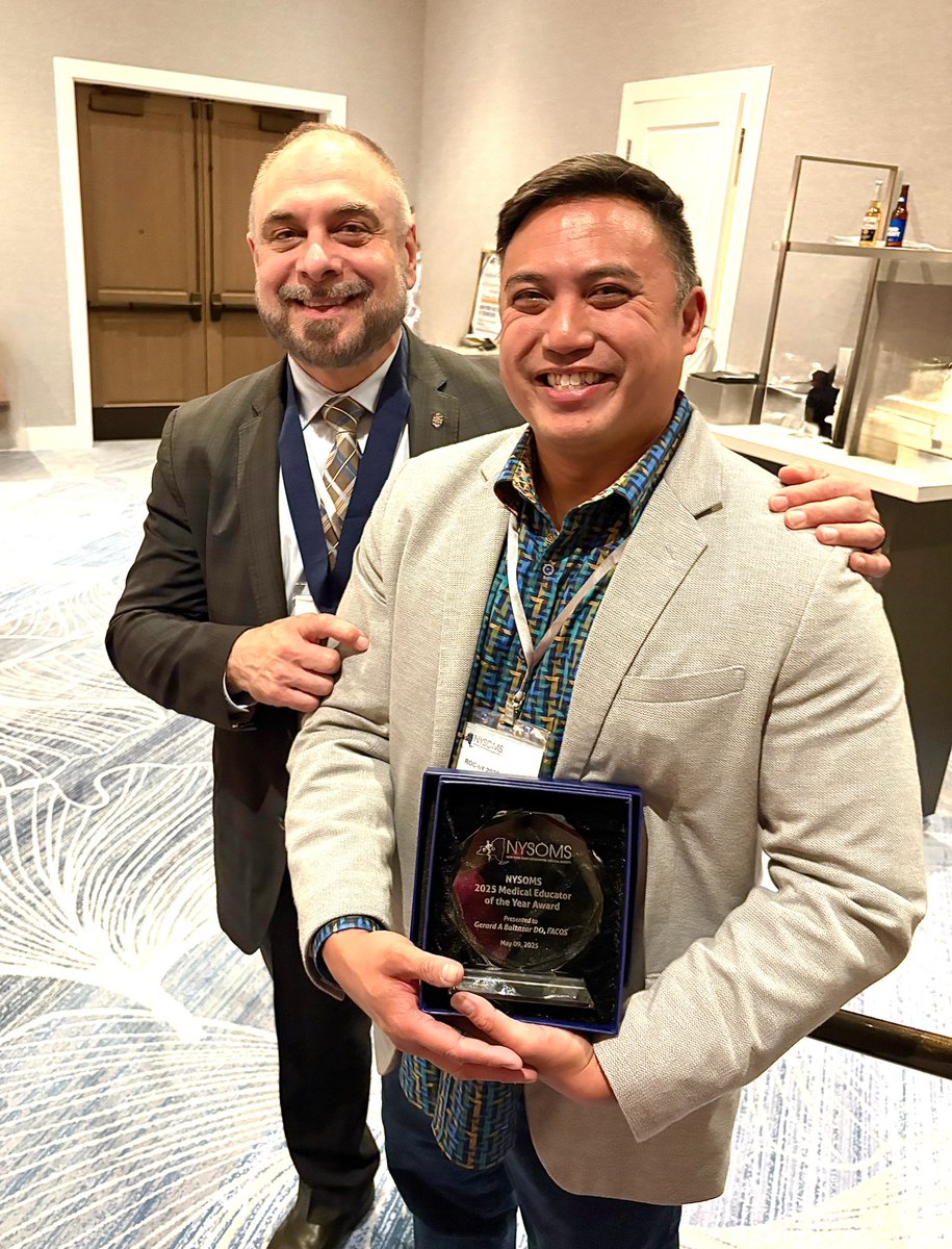 Trauma & ACS of NYU Langone Hospital-Long Island (@nyulhli_trauma) on Twitter photo At the <a href="/NYSOMS1/">New York State Osteopathic Medical Society</a> 2025 Regional Osteopathic Conventionās Presidentās Reception, <a href="/NYULangoneLI/">NYU Langone HospitalāLong Island</a> Trauma Surgeon <a href="/baltazarsurgery/">Trauma Surgeonās Personal Account</a> received the Medical Educator of the Year Award!
We are proud of our colleague and thankful for his dedication to medical education! At the <a href="/NYSOMS1/">New York State Osteopathic Medical Society</a> 2025 Regional Osteopathic Conventionās Presidentās Reception, <a href="/NYULangoneLI/">NYU Langone HospitalāLong Island</a> Trauma Surgeon <a href="/baltazarsurgery/">Trauma Surgeonās Personal Account</a> received the Medical Educator of the Year Award!
We are proud of our colleague and thankful for his dedication to medical education!