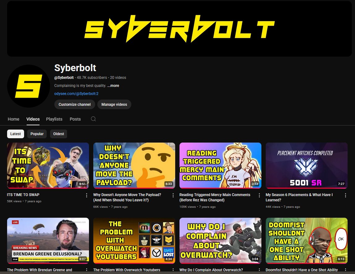 syberbolt's tweet photo. After nearly 2 years, my YouTube videos are finally back online. 

This has been a long time coming. The first batch is up - more are on the way.

https://t.co/RYbergtR7o

If these ever meant something to you, now’s the time: Watch. Like. Share This.

Thanks ❤️

See you soon! https://t.co/CSlbsbneXg