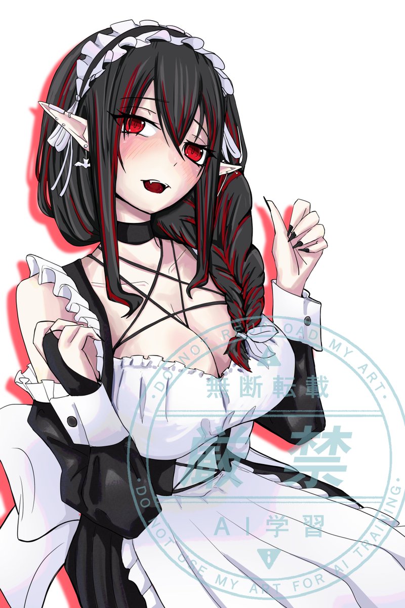 Vampire Maid for #secretmaid to
<a href="/redmaryy/">Mary❤</a>.bsky.social 💜 ! ! !   
Thank you <a href="/krokofucholf/">Krokofucholf</a> for organizing ! ! 

 #maidday