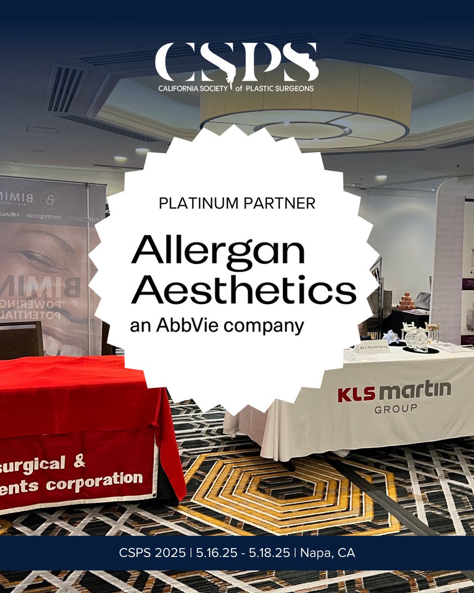 🌟 Huge thanks to our Platinum Partner, @allerganaesthetics, an AbbVie company, for their support of #CSPS2025! We’re proud to partner with leaders shaping the future of aesthetics.

📍Napa, CA | May 16–18, 2025