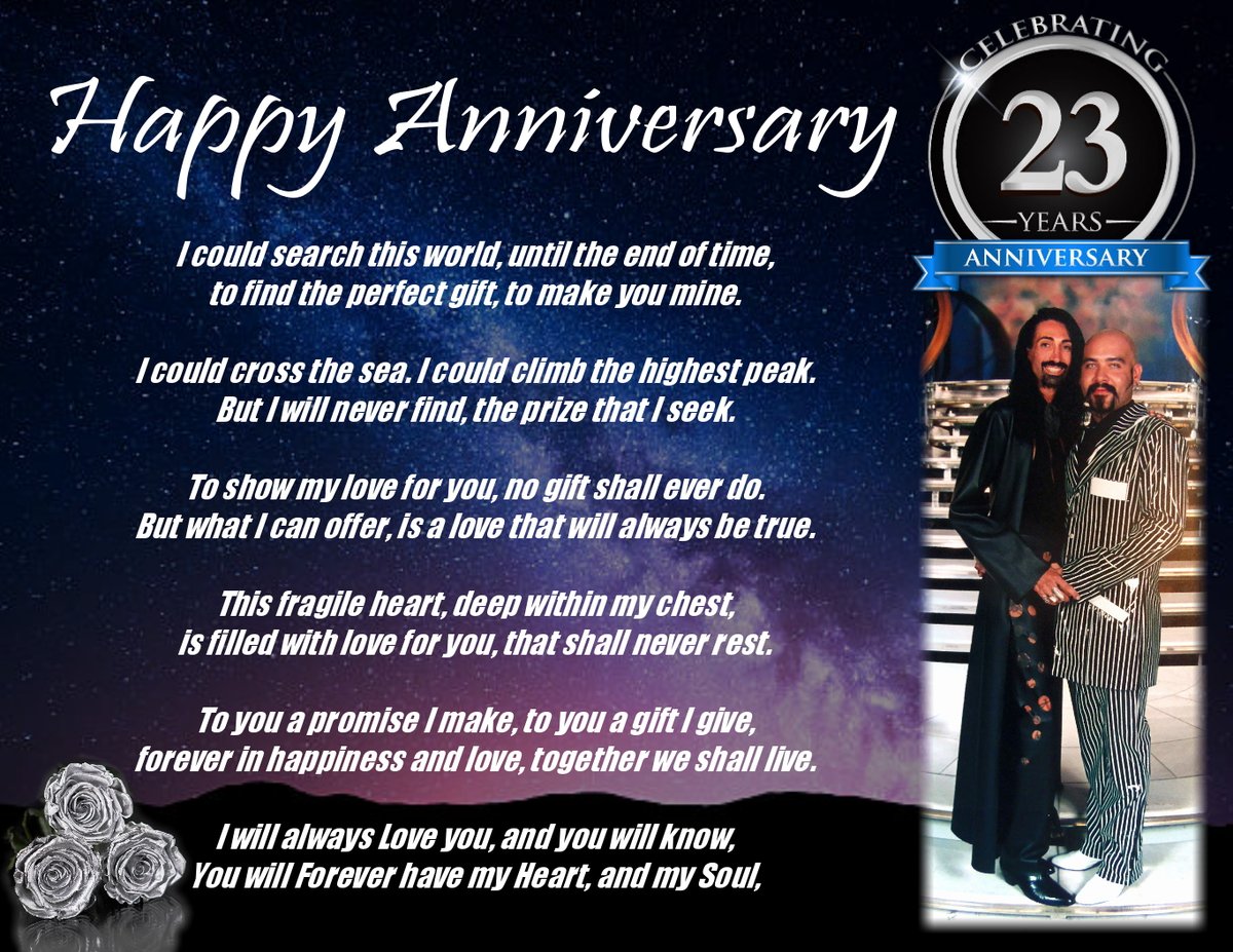 Personal News... Today marks a very special day, 23 years ago on this day I met the the Love of my life #MisSadistic. Happy Anniversary honey, you will forever have my heart and soul.