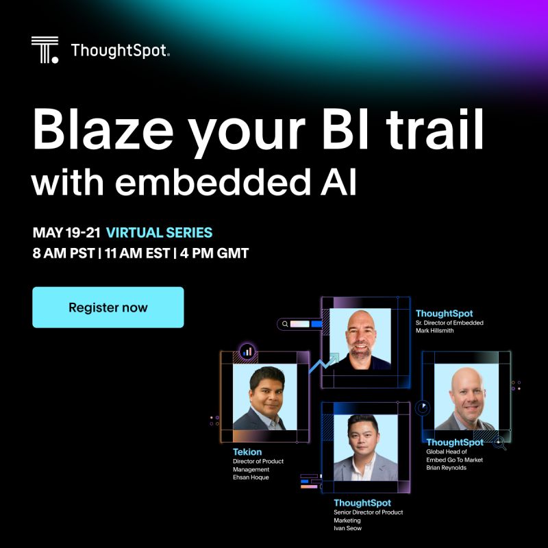 Everyone’s talking about AI, but here’s a little secret: the cool kids are embedding it right in their Apps. Here’s your chance to see how 😎

Join this virtual series and get the inside scoop from <a href="/Navan/">Navan</a>  and <a href="/tekioncorp/">Tekion</a>   execs on the tactics that helped them scale fast, boost