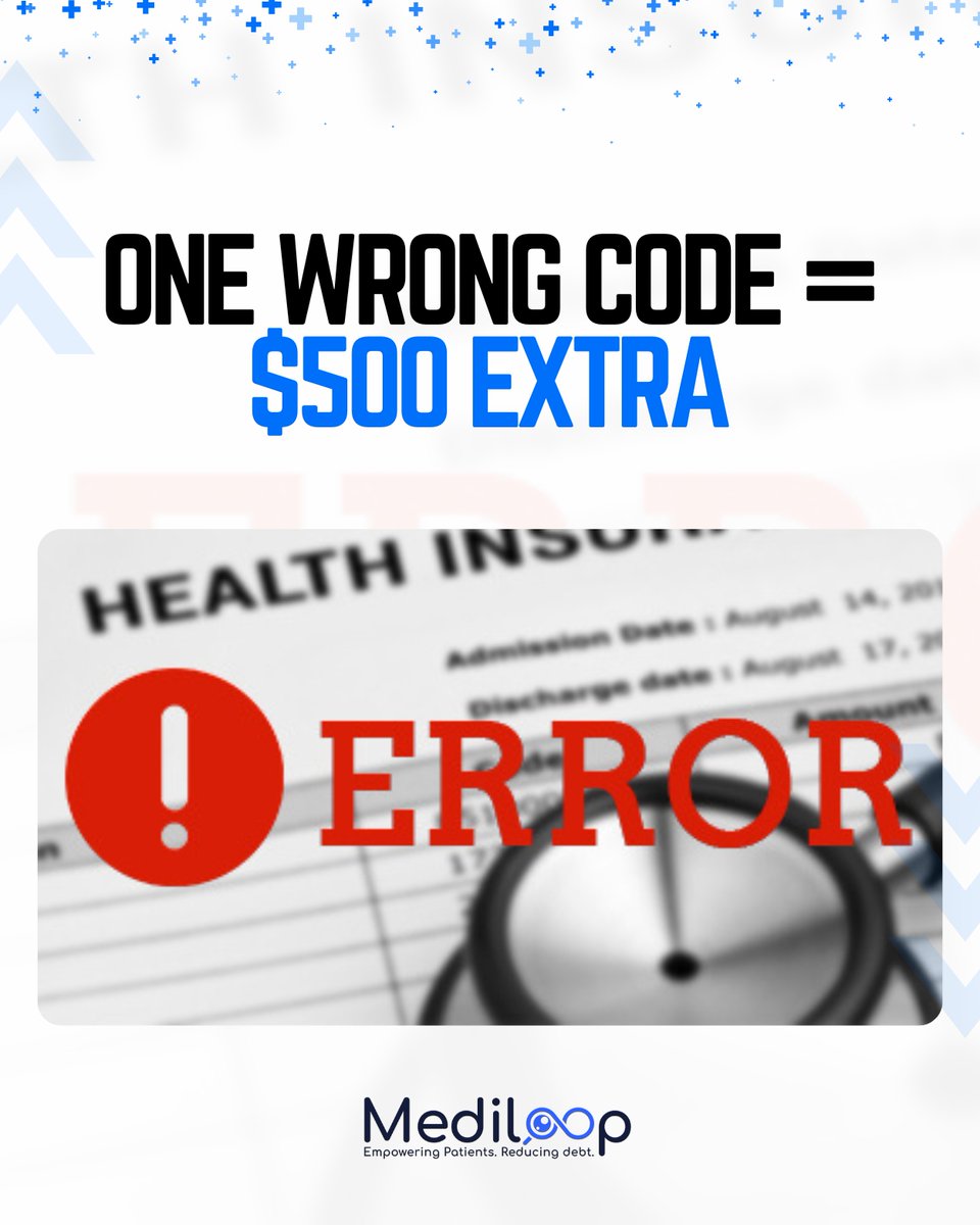 medi_loop's tweet image. A single digit in a billing code can mean hundreds more on your tab. That’s why accuracy matters — and why we use AI to catch these mistakes fast.🧾💲✍

#MedicalCodeErrors #Overcharges #PatientInfo #FinancialHealth #MediLoop