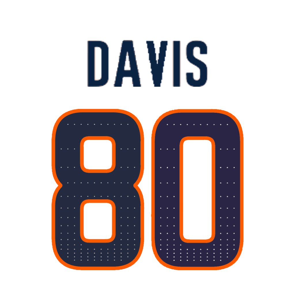 NFL Jersey Numbers (@nfl_jersey_num) on Twitter photo Denver Broncos WR Joaquin Davis (<a href="/Boominxj1/">Joaquin Davis</a>) is wearing number 80. Last assigned to Greg Dulcich. #BroncosCountry Denver Broncos WR Joaquin Davis (<a href="/Boominxj1/">Joaquin Davis</a>) is wearing number 80. Last assigned to Greg Dulcich. #BroncosCountry