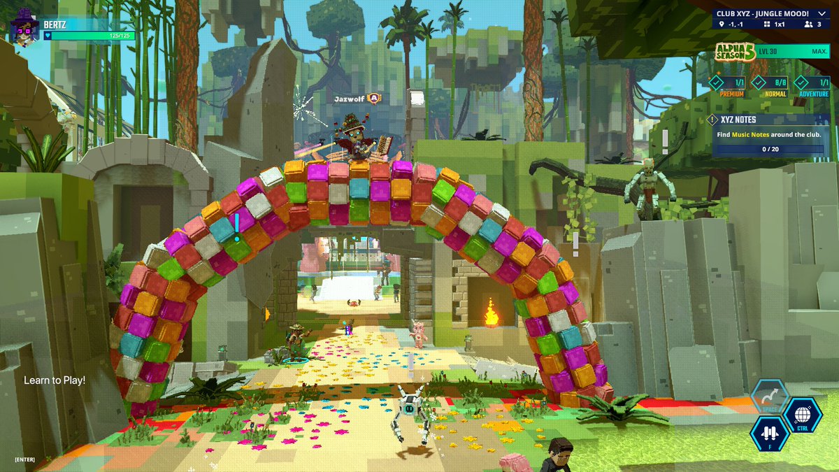 Who is that I spy, watching over Club XYZ - The Jungle Mood in <a href="/TheSandboxGame/">The Sandbox</a>.  
Better not upset <a href="/Jazwolf6/">Jazwolf</a> or she'll bounce your arse right outta there. 🤣🤣🥰🦖🦕🧙🪄🧙‍♂️💜💜