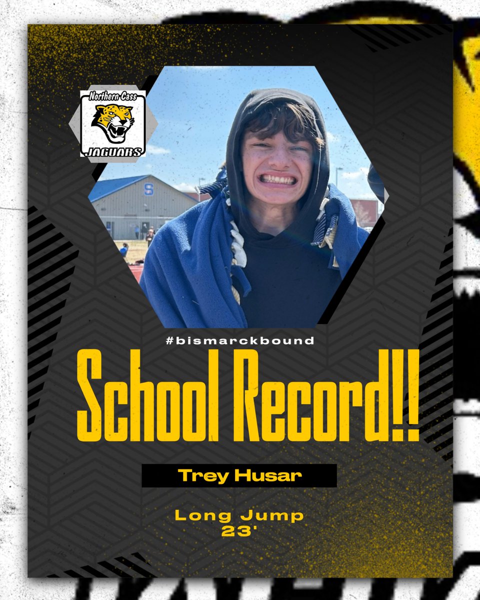 Trey improved his School Record in Long Jump today with a leap of 23'!!