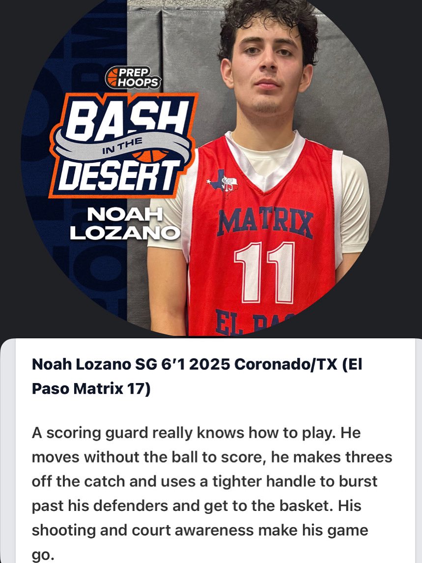 Matrix El Paso 915 (@matrixelpaso) on Twitter photo Noah <a href="/NoahLozano30___/">Noah Lozano</a> is looking for an opportunity to prove himself he can play at the next level. Welcome to tryouts or open gyms. <a href="/SUPirates/">Southwestern Pirates</a> <a href="/nnmcbasketball/">NNMC Athletics</a> <a href="/enmubasketball/">Eastern New Mexico University Men's Basketball</a> <a href="/NAIAHoopsReport/">NAIA Hoops Report</a> <a href="/NMMIhoops/">NMMI Basketball</a> <a href="/NMHU_Basketball/">New Mexico Highlands Men's Basketball</a> Noah <a href="/NoahLozano30___/">Noah Lozano</a> is looking for an opportunity to prove himself he can play at the next level. Welcome to tryouts or open gyms. <a href="/SUPirates/">Southwestern Pirates</a> <a href="/nnmcbasketball/">NNMC Athletics</a> <a href="/enmubasketball/">Eastern New Mexico University Men's Basketball</a> <a href="/NAIAHoopsReport/">NAIA Hoops Report</a> <a href="/NMMIhoops/">NMMI Basketball</a> <a href="/NMHU_Basketball/">New Mexico Highlands Men's Basketball</a>