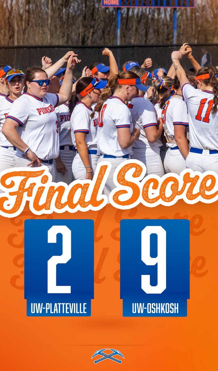 UW-Platteville Athletics (@uwp_pioneers) on Twitter photo Final Score:
#5 <a href="/UWPlattSoftball/">UW-Platteville Softball</a> made it a thrilling weekend, but #2 UW-Oshkosh pulled ahead 9-2.
Congratulations to the Pioneers on making it to the championship game for the first time since 2003! Final Score:
#5 <a href="/UWPlattSoftball/">UW-Platteville Softball</a> made it a thrilling weekend, but #2 UW-Oshkosh pulled ahead 9-2.
Congratulations to the Pioneers on making it to the championship game for the first time since 2003!