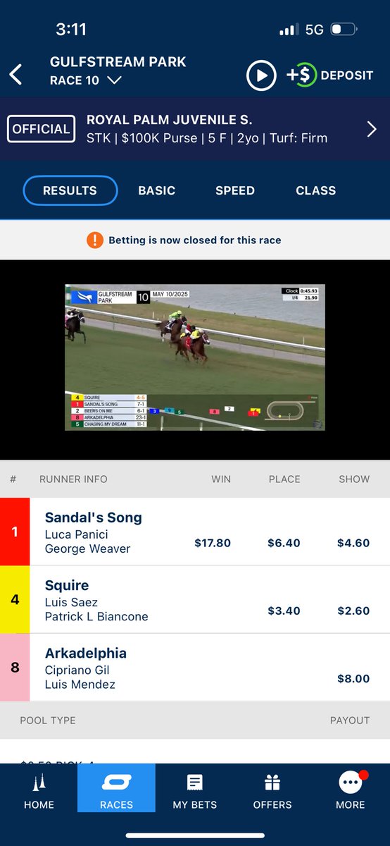 ARKADELPHIA- 2yo from first crop of Halladay closes for 3rd in his debut in the Royal Palm Juvenile Stakes at Gulfstream Park. Foaled, raised, and a Checkmate sales grad at the CTBA Nor-Cal sale.