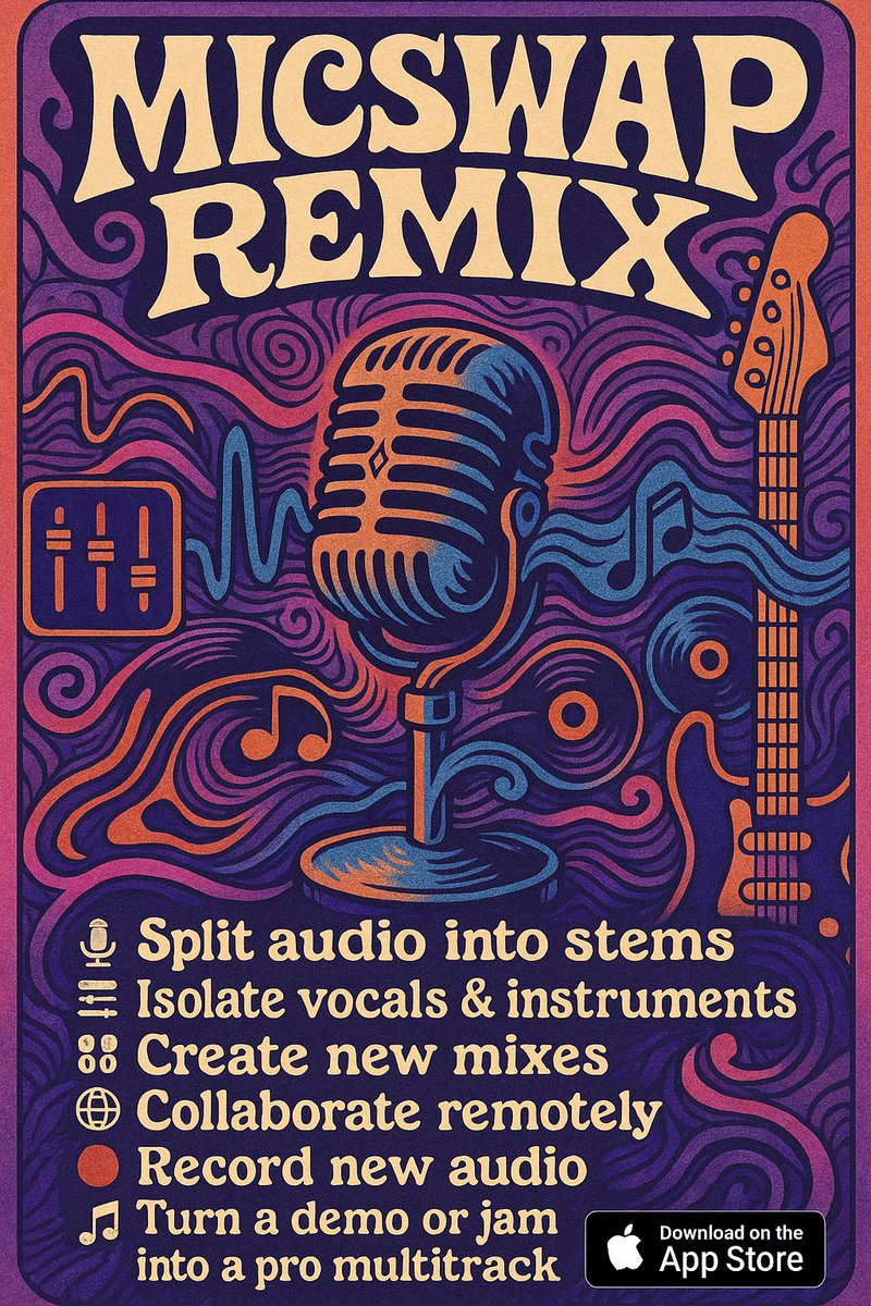 NEW APP ALERT! Turn any demo or jam in to pro multitrack recording. 🙌Remix any song with mic modeling and effects on each track. Give our new app MicSwap Remix a try! 
apps.apple.com/us/app/micswap…