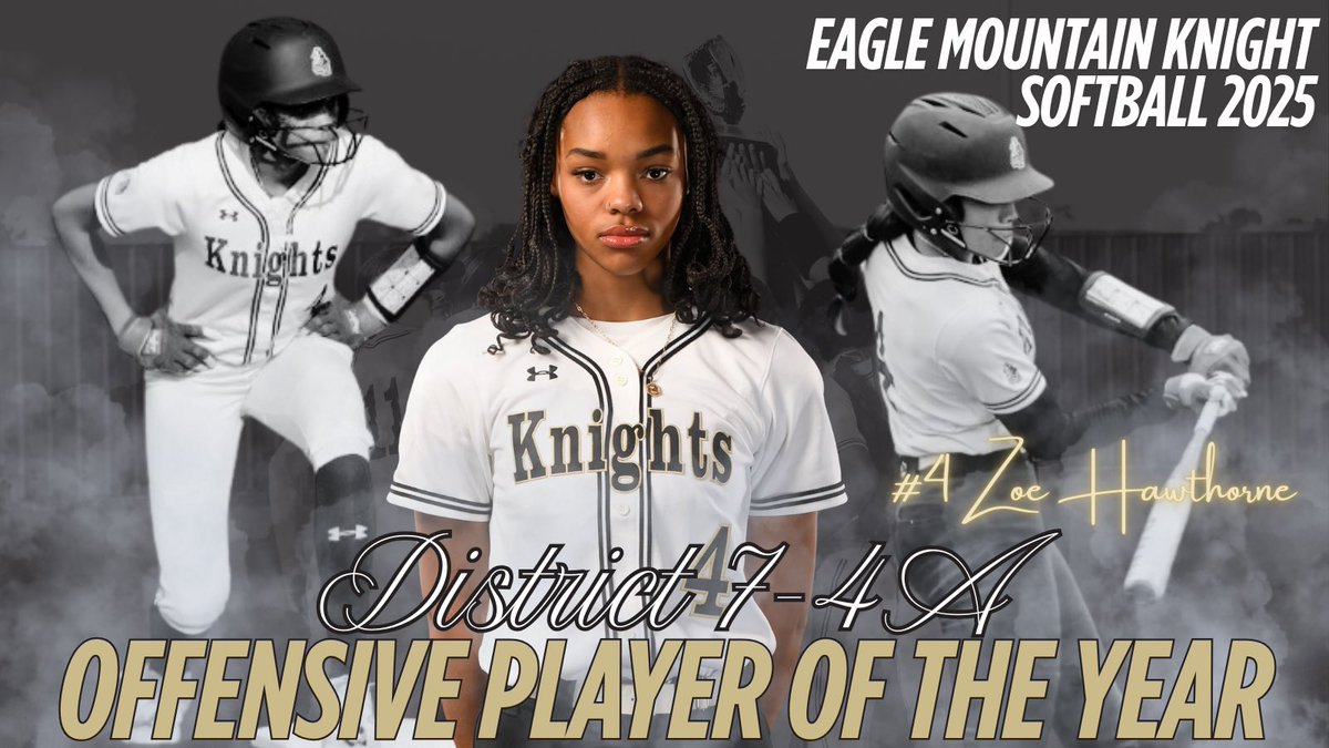 Big-time congratulations to Zoe Hawthorne for being named the District 7-4A Offensive Player of the Year! Zoe brought the heat at the plate all season long and proved to be a force on offense. Way to go, Zoe! #ArmorUp #HHNQ