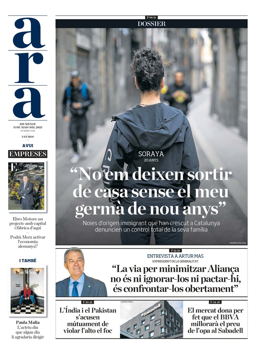Gràcies <a href="/diariARA/">diariARA</a> per ser valentes i fer-ne portada. Cal que arribi a la societat el missatge de que cal afrontar la situació des de la perspectiva dels drets humans i l'antifeixisme, i contra el fonamentalisme i el relativisme cultural.

Amb elles TOT, sense elles RES💜 demà més