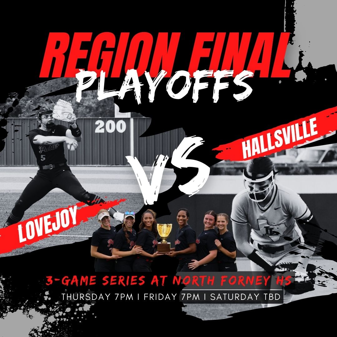 🚨 REGION FINAL SERIES
🖤 BLACK OUT
🆚 Hallsville Bobcats
📆 Thursday May 16th, Friday May 17th &amp; Saturday May 18th (if needed)
⏰ 7:00pm
📍North Forney High School
🥎 #itb #attack #bbt #ntd