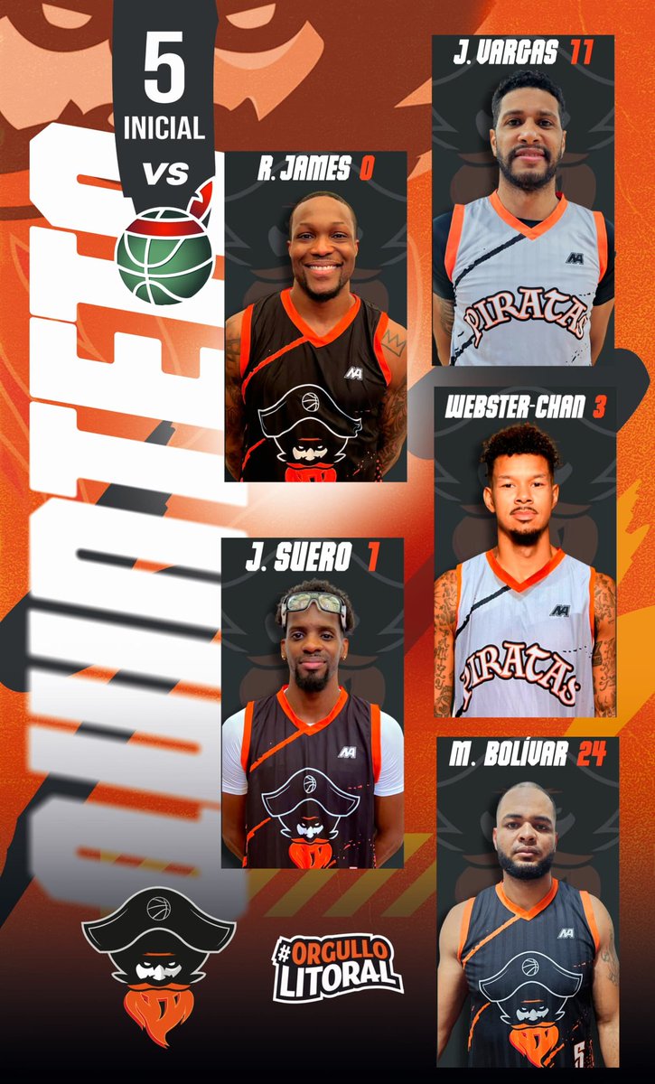 QUINTETO INICIAL 🏴‍☠️🏀🔥

Guaiqueries  🆚️ Pirates 

#Piratasdelaguaira #Pirataslaguaira #Orgullolitoral #Spb2025