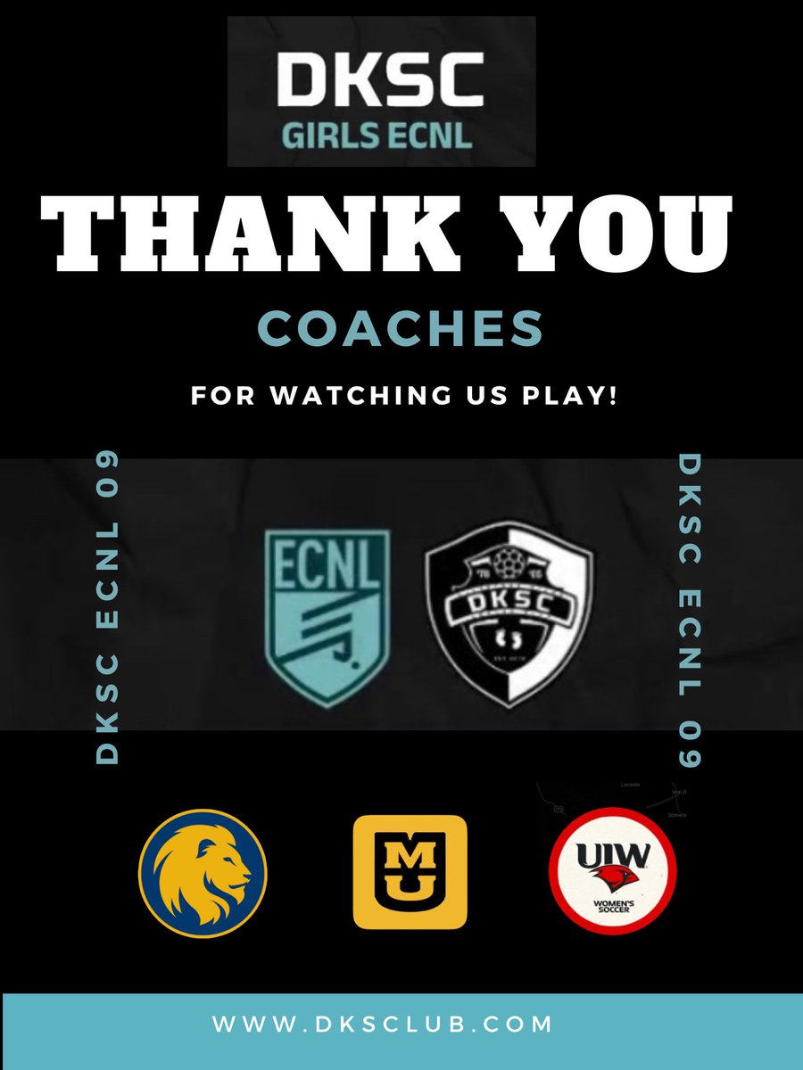 Coaches ~ Thank you for investing your time with our team!
#DKSCPROUD
<a href="/DKSC_official/">D'Feeters Kicks Soccer Club</a> 
<a href="/ECNLgirls/">ECNL Girls</a>