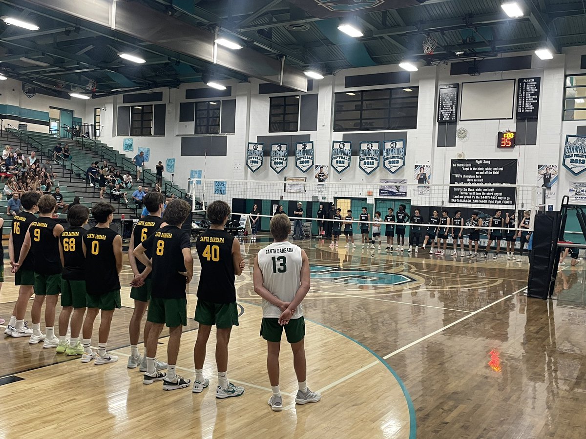 Santiago Boys Volleyball in the CIF Semifinals today at home against the Santa Barbara Dons! Good Luck Gentlemen- Go Sharks! 🦈