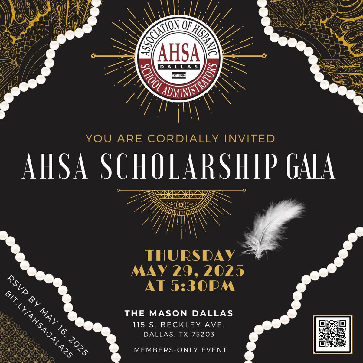 AHSA members, the Scholarship Gala is 3 weeks away. Please RSVP by May 16. We have a nice evening planned for you. RSVP at bit.ly/AHSAGALA25