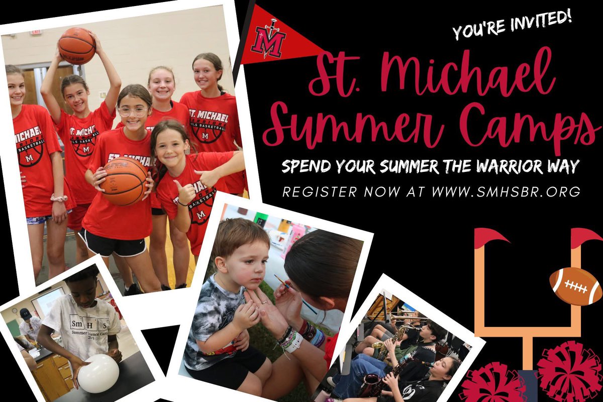 Have you registered for a St. Michael summer camp yet?? Click the link below to discover all of the camps that we offer and secure your spot! 

smhsbr.org/athletics/summ…