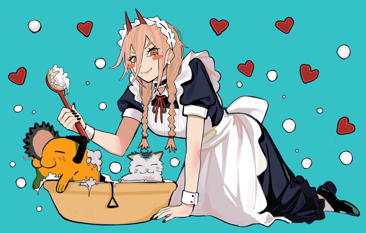Sailen0's tweet image. Maid duty: clean the dog and cat