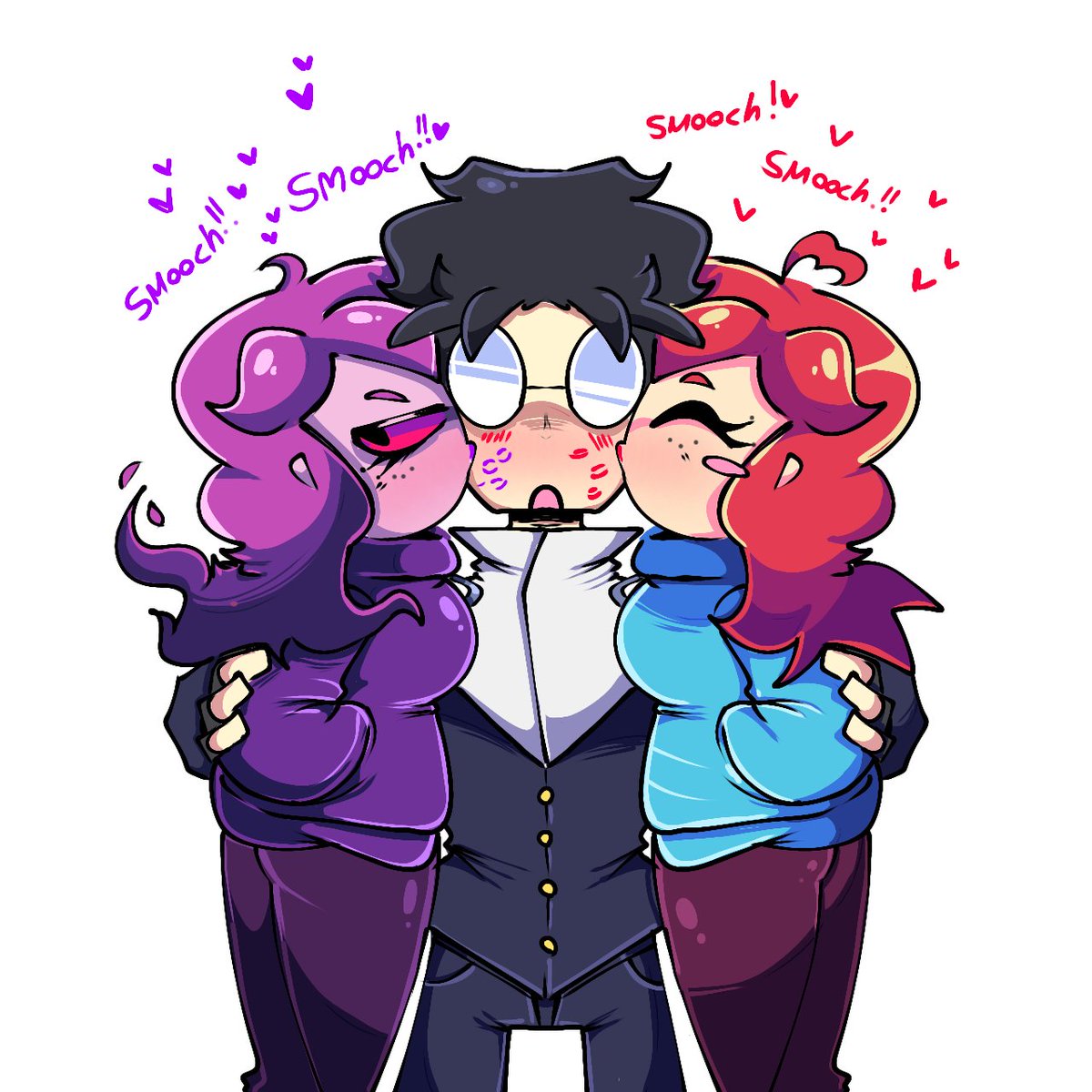 Yuncybergooning's tweet image. Madeline x Badeline x oc Commission 

Commed by: @_JustChilli_ 

I have Madeline&apos;s design burned onto my eyes 

[If you want something like this, commission me for a cheap price]

#CelesteFanArt #indiecross2 #INDIECROSS #commisionsopen #commisionart