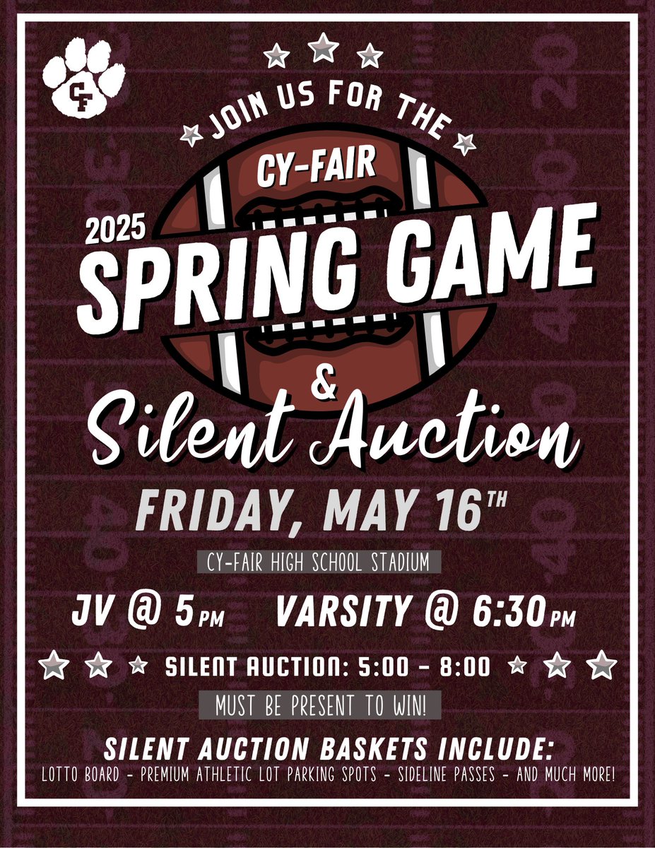 Calling all alumni - come hang out with us this Friday night. See what’s in store for the 2025 season. We would love to see all of. JV at 5:00 and Varsity at 6:30.