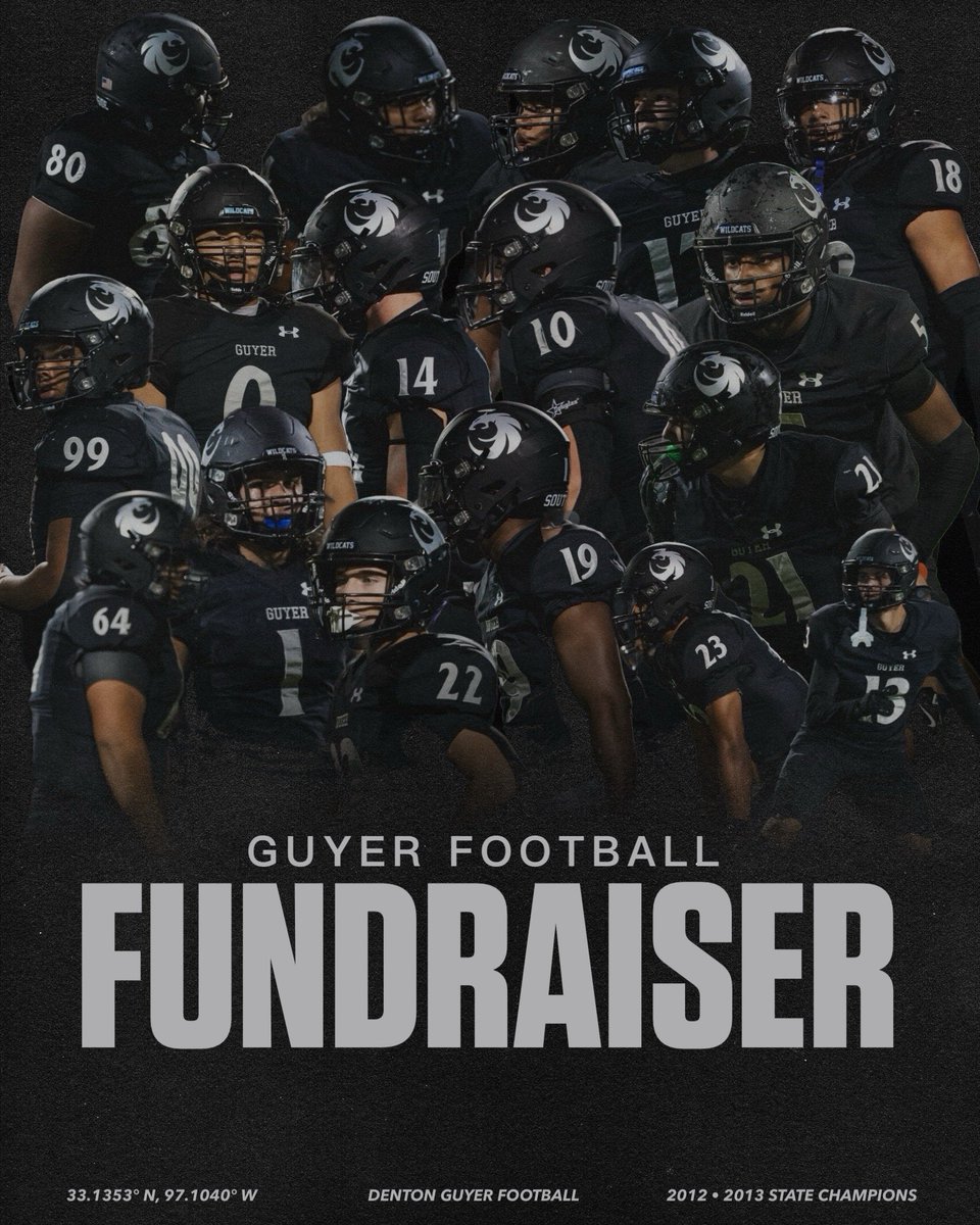 Guyer Football Fundraiser

Please consider donating to the Guyer Football program. These funds will be used to support the athletes, upgrade our existing equipment, and other program needs.

Thank you for supporting Guyer Football!

🔗: tinyurl.com/4zj4xx43