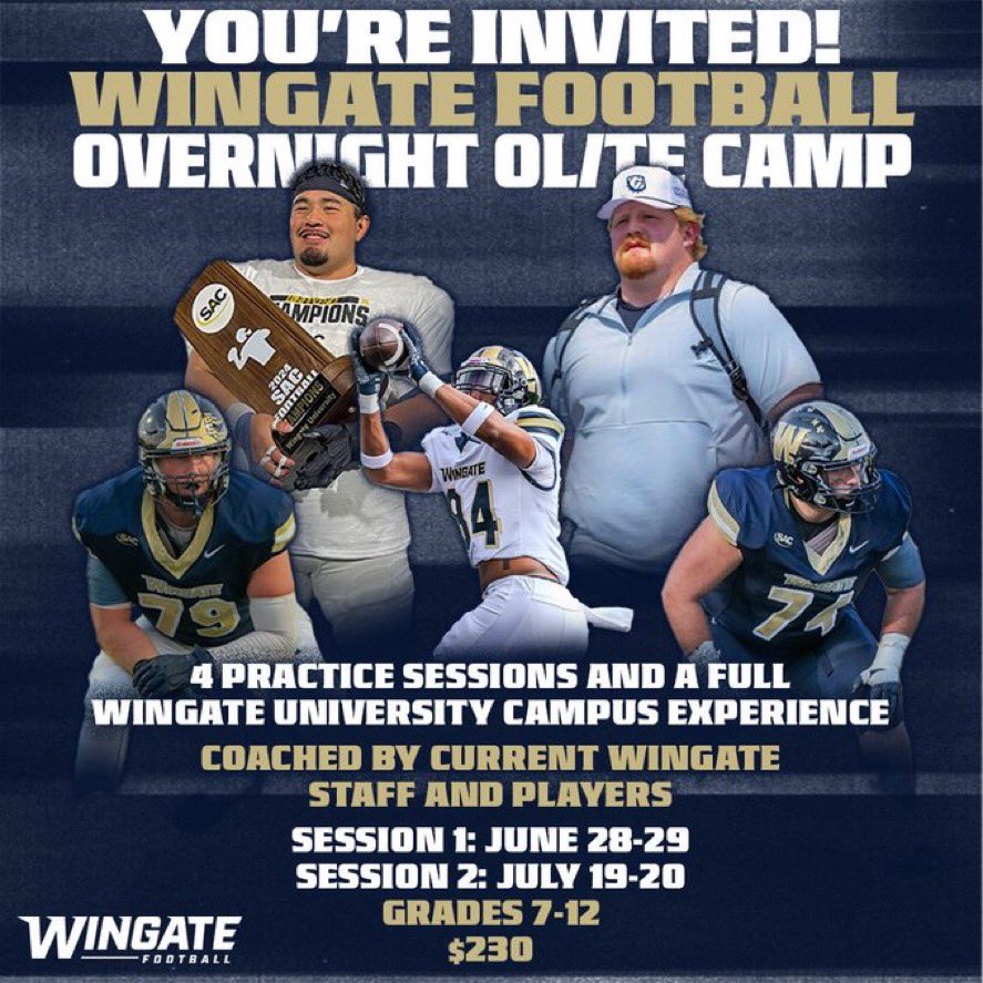 davis_shumaker's tweet image. Thankful for the camp invite! @HunterJolly1 @WingateFb