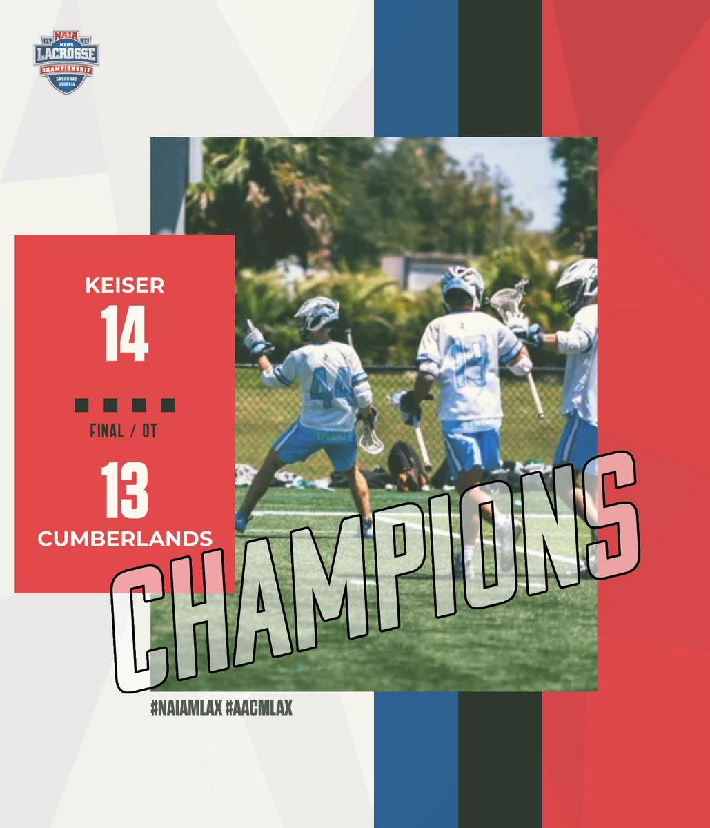 🏆WINNER WINNER🏆

Kegan Hufford scores 27 seconds into overtime to give <a href="/KUSeahawks/">Keiser Seahawks</a> the 2025 #NAIAMLAX National Championship!

#ProudToBeAAC #AACMLAX #BattleForTheRedBanner #TheRightWayToPlay